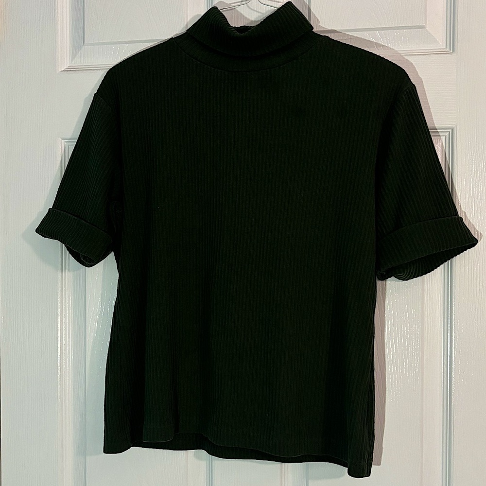 Dark green turtleneck